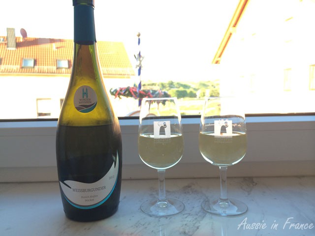Our Meissen weissburgunder aperitif on the window-sill