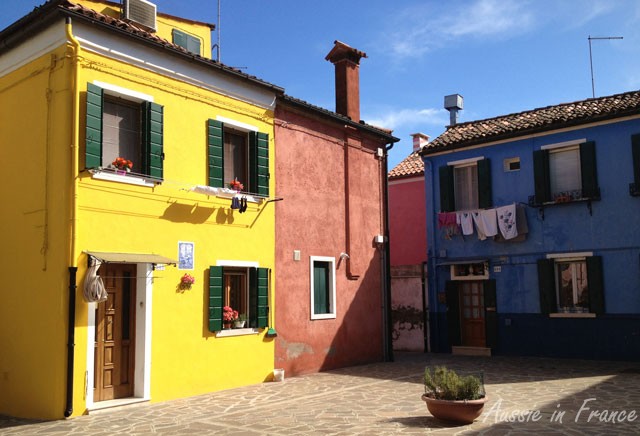 Gaily coloured houses in the back streets of Burano